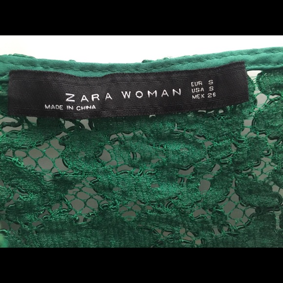 ❌❌SOLD❌❌ Green Zara Woven Crop Tank - Picture 2 of 3